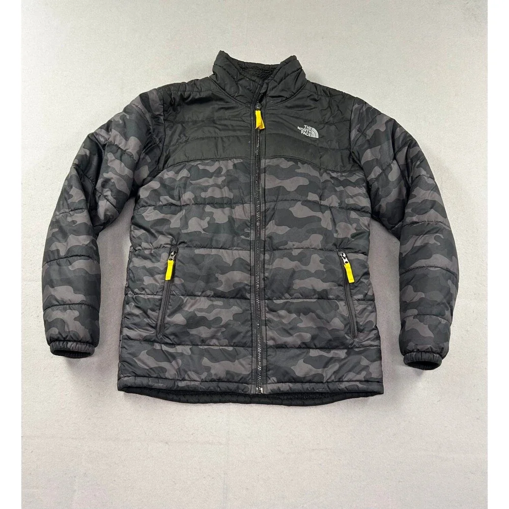 Boys The Nortn Face Garçons Camo Full Zip 3 in 1 Puffer Jacket XL